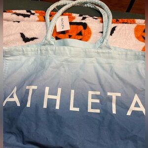 Athleta Light-to-Dark Blue Ombre Canvas Tote